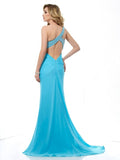 Trumpet/Mermaid One-Shoulder Sleeveless Beading Long Chiffon Dresses TPP0004371