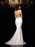 Trumpet/Mermaid Straps Beading Sleeveless Long Lace Dresses TPP0003359