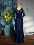 Trumpet/Mermaid Bateau Applique 1/2 Sleeves Long Taffeta Mother of the Bride Dresses TPP0007307