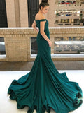 Trumpet/Mermaid Sleeveless Off-the-Shoulder Sweep/Brush Train Ruffles Sequins Dresses TPP0001697