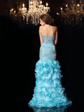 Trumpet/Mermaid Sweetheart Beading Sleeveless High Low Organza Dresses TPP0003178