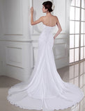 Trumpet/Mermaid Beading Sweetheart Sleeveless Chiffon Long Wedding Dresses TPP0006830