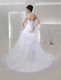 Trumpet/Mermaid Sweetheart Sleeveless Hand-made Flower Organza Wedding Dresses TPP0007000