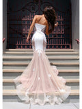 Trumpet/Mermaid Sweetheart Sleeveless Tulle Chapel Train Dresses TPP0002144