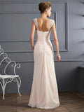 Sheath/Column Straps Sleeveless Beading Long Chiffon Dresses TPP0001974