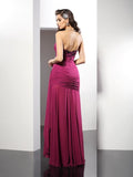 Sheath/Column Strapless Beading Sleeveless Long Chiffon Dresses TPP0004076