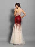 Trumpet/Mermaid One-Shoulder Sleeveless Long Sequins Dresses TPP0003089