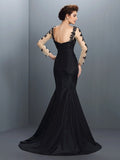 Trumpet/Mermaid Bateau Applique Long Sleeves Long Taffeta Mother of the Bride Dresses TPP0007089