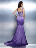 Trumpet/Mermaid Sweetheart Beading Sleeveless Long Satin Dresses TPP0002707