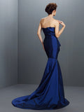 Trumpet/Mermaid Strapless Beading Sleeveless Long Taffeta Dresses TPP0009175