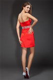 Sheath/Column Strapless Beading Sleeveless Short Satin Cocktail Dresses TPP0008976