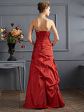 Trumpet/Mermaid Sweetheart Sleeveless Beading Long Taffeta Dresses TPP0003865