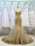 Trumpet/Mermaid Sleeveless Sweetheart Sweep/Brush Train Sequin Tulle Dresses TPP0002137