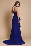 Trumpet/Mermaid V-neck Long Sleeveless Beading Chiffon Dresses TPP0003972