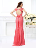 Trumpet/Mermaid Bateau Beading Sleeveless Long Lace Dresses TPP0009259