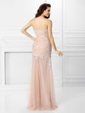 Trumpet/Mermaid Sweetheart Applique Sleeveless Long Chiffon Dresses TPP0003673