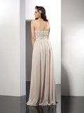 Sheath/Column Strapless Pleats Sleeveless Long Chiffon Dresses TPP0004435