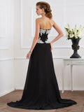 Sheath/Column Sweetheart Sleeveless Beading Applique Long Chiffon Dresses TPP0003171