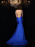 Trumpet/Mermaid Bateau Applique Sleeveless Long Taffeta Dresses TPP0009160