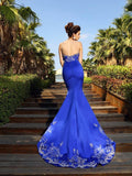 Trumpet/Mermaid Sweetheart Beading Sleeveless Long Satin Dresses TPP0002297