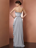 Sheath/Column Strapless Sleeveless Beading Long Chiffon Dresses TPP0002957