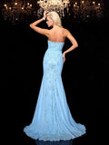 Trumpet/Mermaid Sweetheart Rhinestone Sleeveless Long Chiffon Dresses TPP0003792