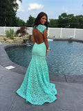 Trumpet/Mermaid Sleeveless V-neck Lace Ruffles Sweep/Brush Train Dresses TPP0002161