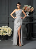 Trumpet/Mermaid One-Shoulder Beading Sleeveless Long Chiffon Mother of the Bride Dresses TPP0007248