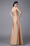 Sheath/Column Strapless Sleeveless Pleats Long Taffeta Dresses TPP0004491