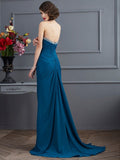 Sheath/Column Sweetheart Sleeveless Long Chiffon Dresses TPP0004278