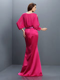 Trumpet/Mermaid Bateau Sash/Ribbon/Belt Long Sleeves Long Chiffon Bridesmaid Dresses TPP0005516