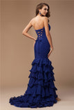 Trumpet/Mermaid Sweetheart Sleeveless Ruffles Beading Long Chiffon Dresses TPP0002626