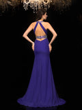 Trumpet/Mermaid V-neck Beading Sleeveless Long Chiffon Dresses TPP0003383