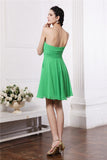 Sheath/Column Strapless Sleeveless Beading Pleats Short Chiffon Cocktail Dresses TPP0009053