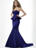 Trumpet/Mermaid Sweetheart Sleeveless Long Satin Bridesmaid Dresses TPP0005151