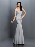 Trumpet/Mermaid Sweetheart Pleats Sleeveless Long Chiffon Bridesmaid Dresses TPP0005371