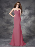 Trumpet/Mermaid Sweetheart Ruched Sleeveless Long Chiffon Bridesmaid Dresses TPP0005188