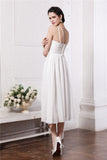 Sheath/Column V-neck Sleeveless Beading Applique Short Chiffon Bridesmaid Dresses TPP0005535