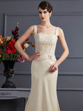 Sheath/Column Square Sleeveless Lace Long Elastic Woven Satin Mother of the Bride Dresses TPP0007319