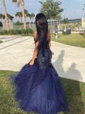 Trumpet/Mermaid Sweetheart Beading Sleeveless Tulle Floor-Length Dresses TPP0001896