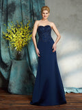 Sheath/Column Sweetheart Sequin Sleeveless Long Satin Mother of the Bride Dresses TPP0007388