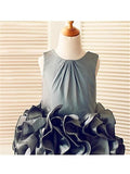 Ball Gown Sleeveless Straps Ruffles Tea-Length Tulle Flower Girl Dresses TPP0007731