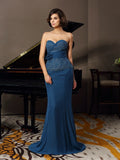 Trumpet/Mermaid Sweetheart Applique Sleeveless Long Chiffon Mother of the Bride Dresses TPP0007410