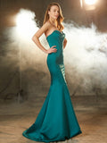 Trumpet/Mermaid Sweetheart Sleeveless Ruched Sweep/Brush Train Satin Dresses TPP0002528