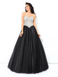 Ball Gown Sweetheart Paillette Sleeveless Long Net Quinceanera Dresses TPP0002917