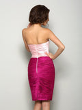 Sheath/Column Sweetheart Beading Sleeveless Short Satin Mother of the Bride Dresses TPP0007399