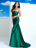 Sheath/Column Sweetheart Pleats Sleeveless Long Taffeta Dresses TPP0009130