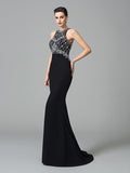 Trumpet/Mermaid Jewel Rhinestone Sleeveless Long Chiffon Dresses TPP0002601