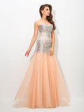 Trumpet/Mermaid Sweetheart Beading Sleeveless Long Net Dresses TPP0003227