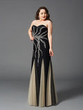 Sheath/Column Sweetheart Beading Sleeveless Long Chiffon Plus Size Dresses TPP0003215